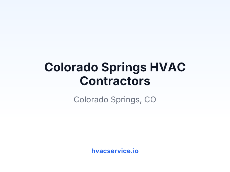 Colorado Springs HVAC Contractors