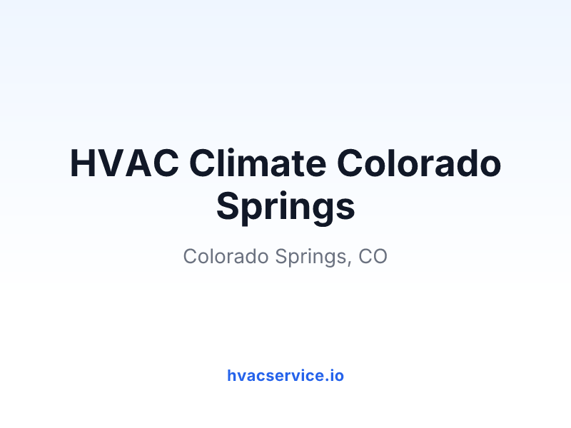 HVAC Climate Colorado Springs