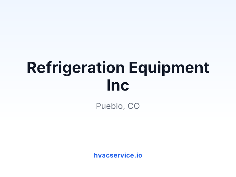 Refrigeration Equipment Inc