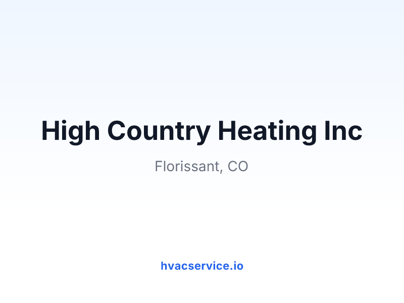 High Country Heating Inc