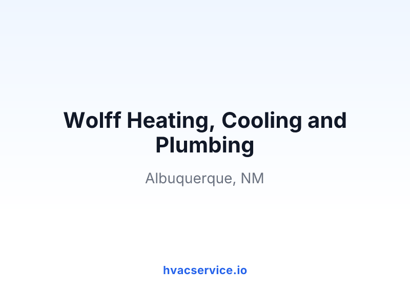Wolff Heating, Cooling and Plumbing