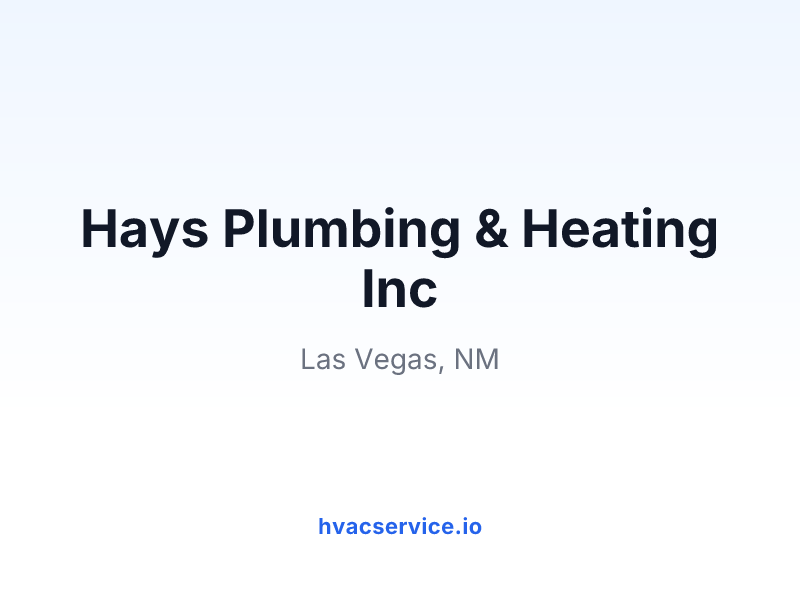 Hays Plumbing & Heating Inc