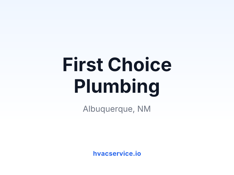 First Choice Plumbing