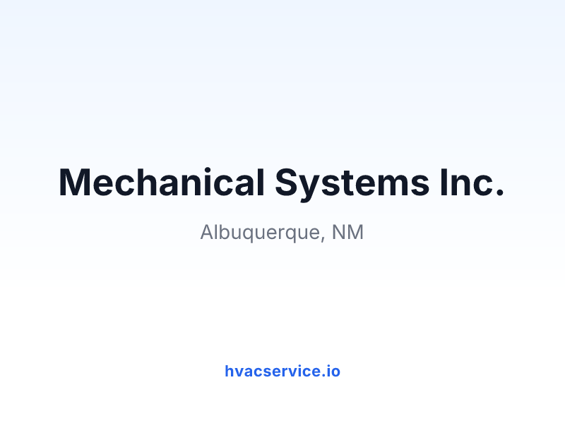 Mechanical Systems Inc.