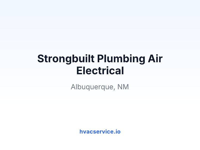 Strongbuilt Plumbing Air Electrical