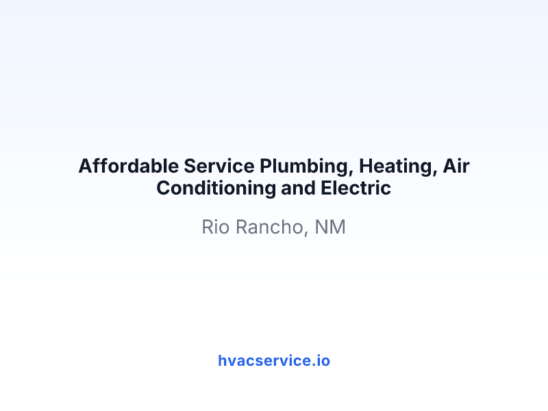 Affordable Service Plumbing, Heating, Air Conditioning and Electric
