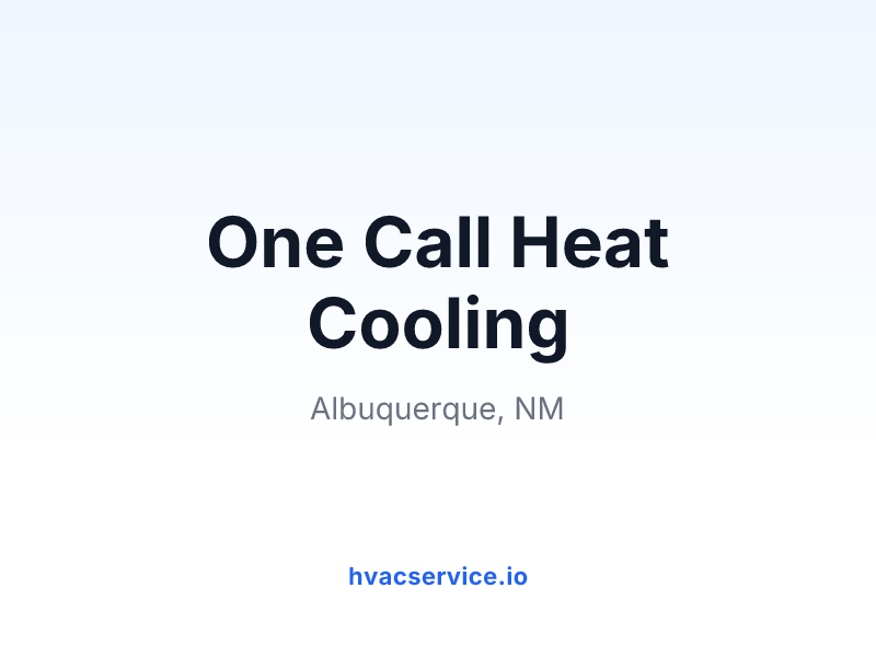 One Call Heat Cooling