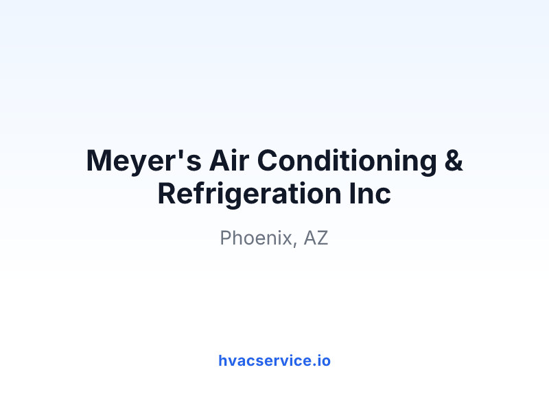 Meyer's Air Conditioning & Refrigeration Inc