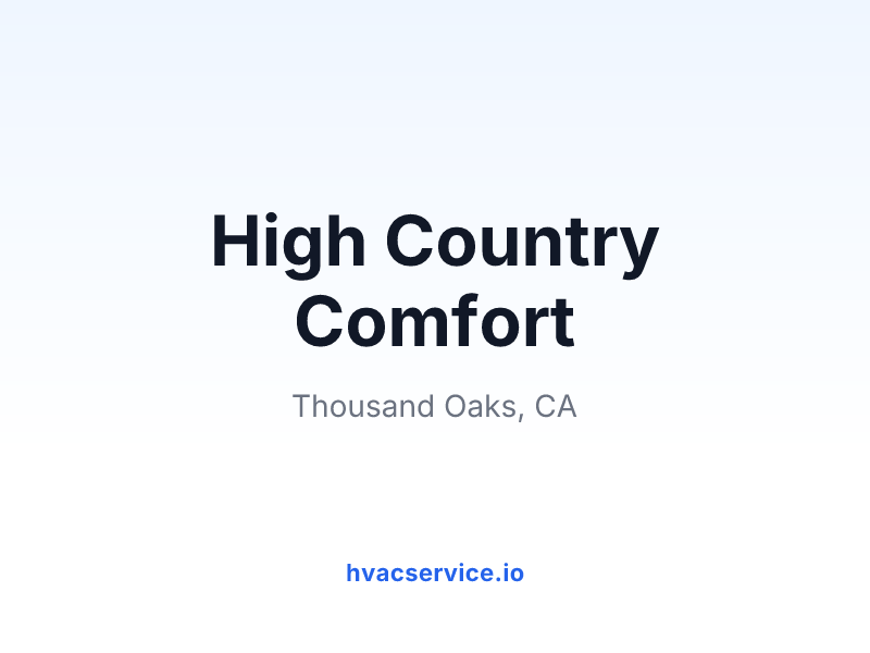 High Country Comfort