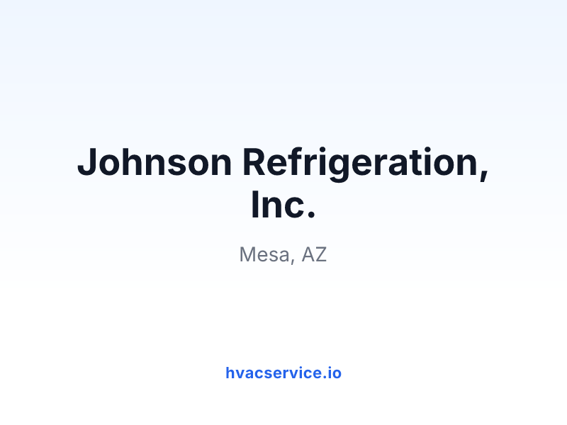 Johnson Refrigeration, Inc.