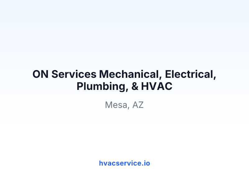 ON Services Mechanical, Electrical, Plumbing, & HVAC