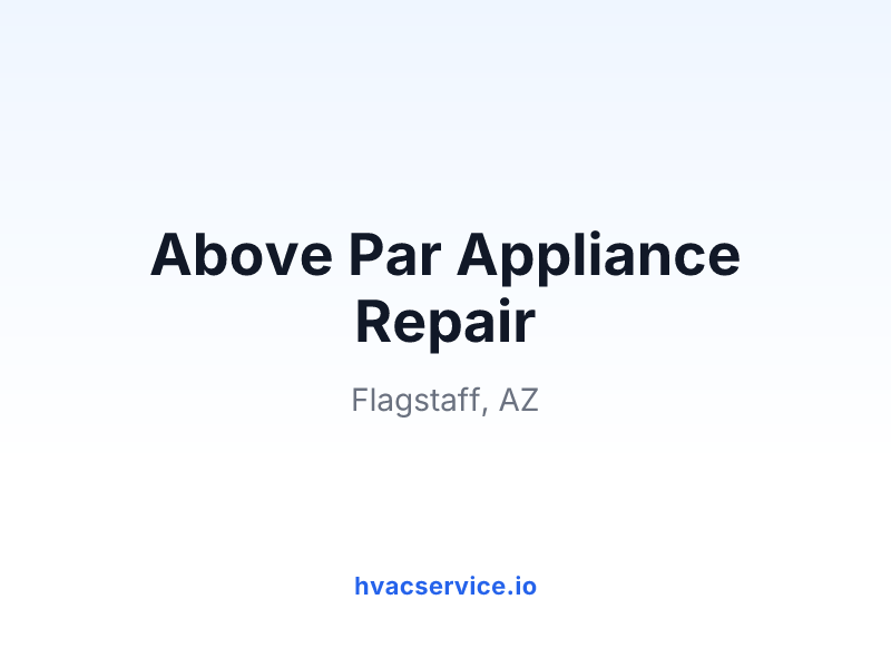 Above Par Appliance Repair