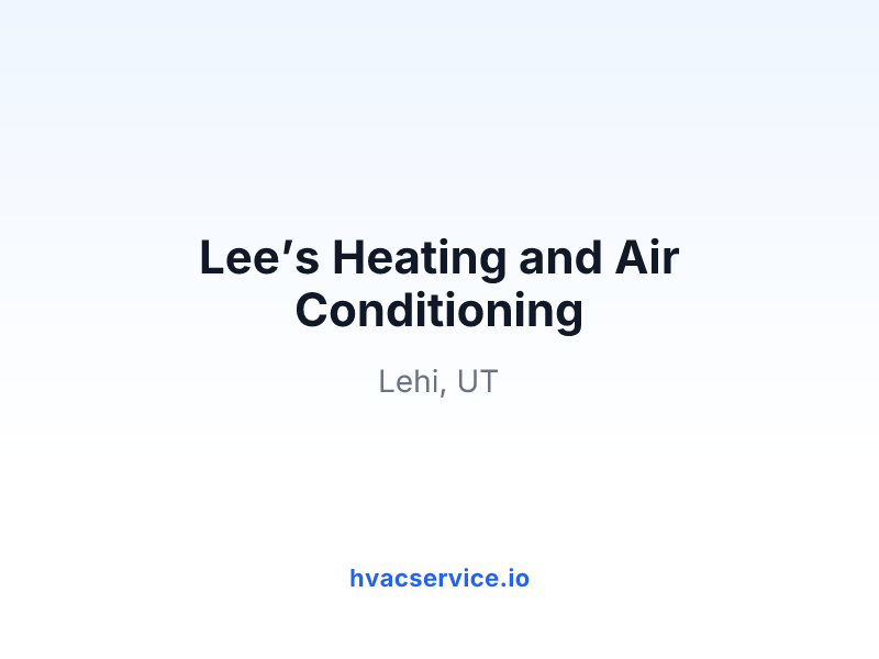 Lee’s Heating and Air Conditioning