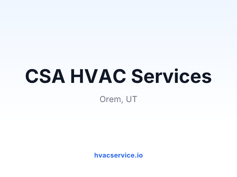 CSA HVAC Services