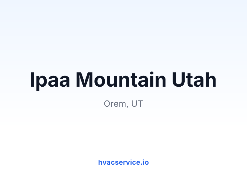 Ipaa Mountain Utah