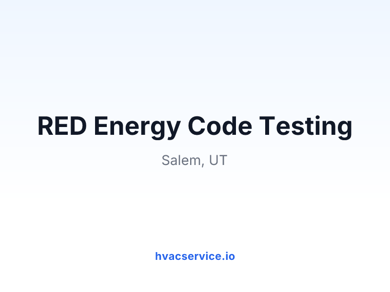 RED Energy Code Testing