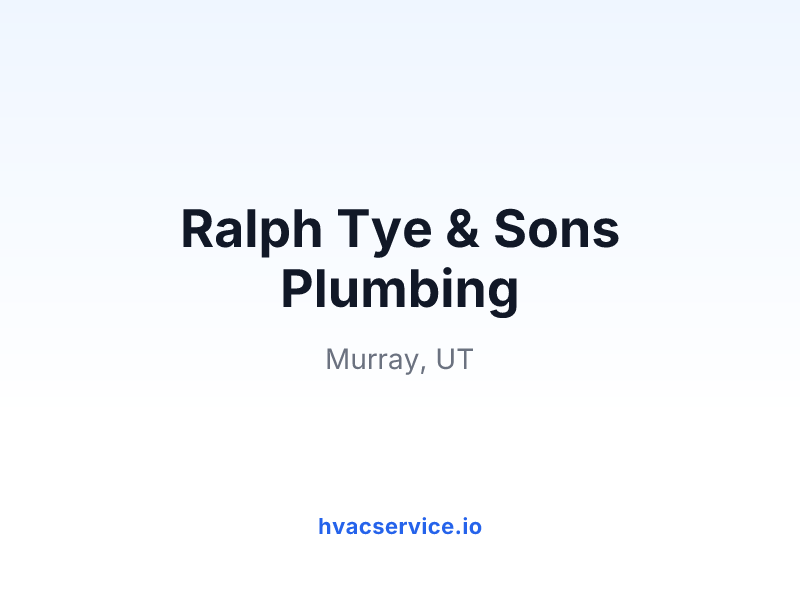 Ralph Tye & Sons Plumbing