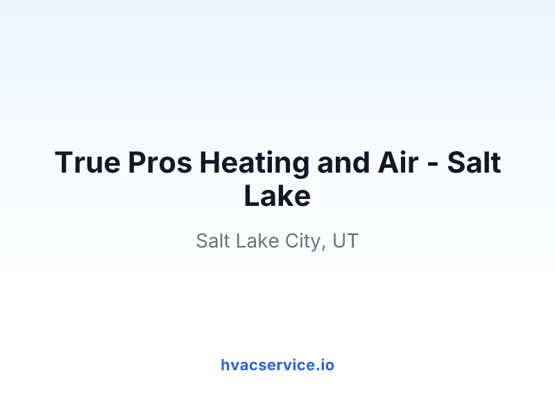 True Pros Heating and Air - Salt Lake