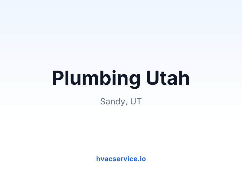 Plumbing Utah