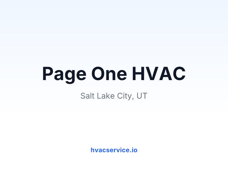 Page One HVAC