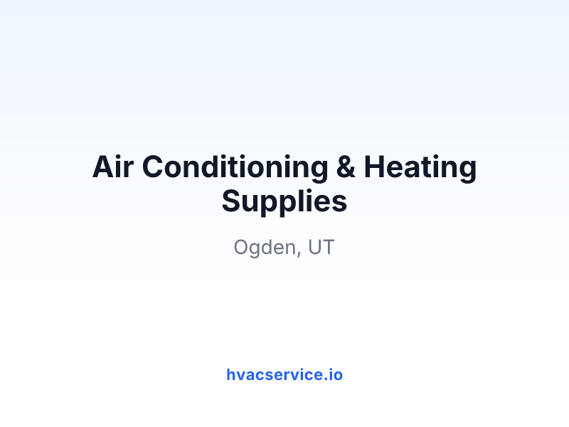 Air Conditioning & Heating Supplies