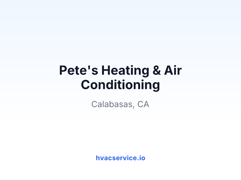Pete's Heating & Air Conditioning