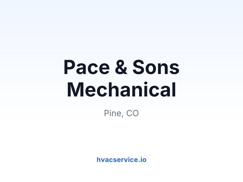 Pace & Sons Mechanical