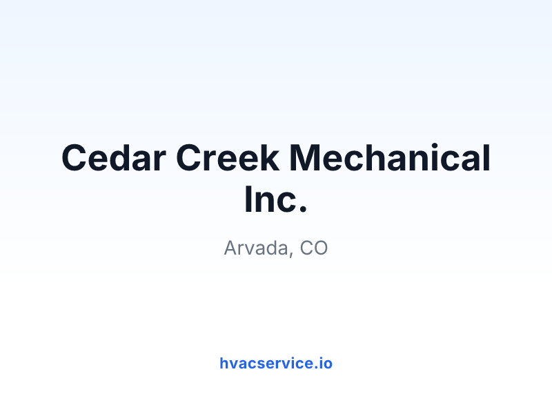 Cedar Creek Mechanical Inc.