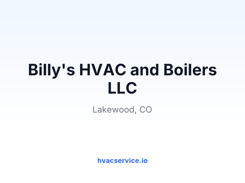 Billy's HVAC and Boilers LLC