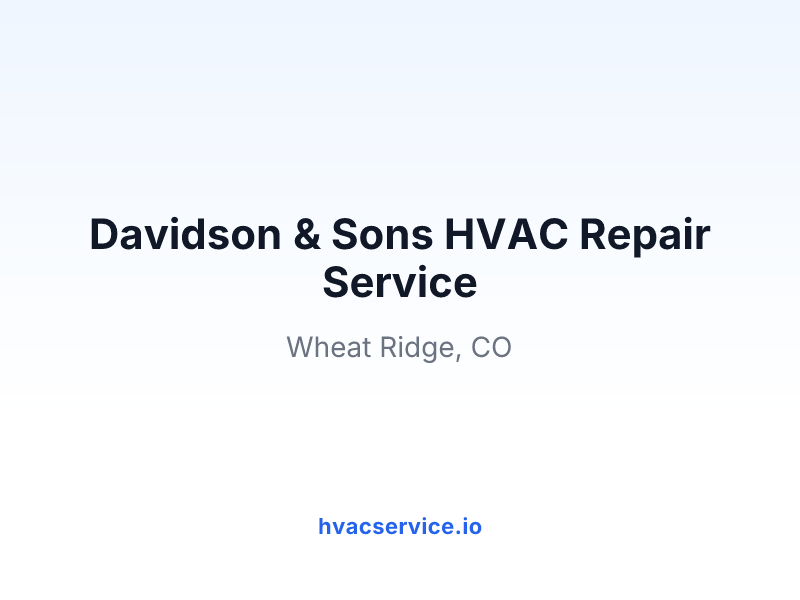Davidson & Sons HVAC Repair Service