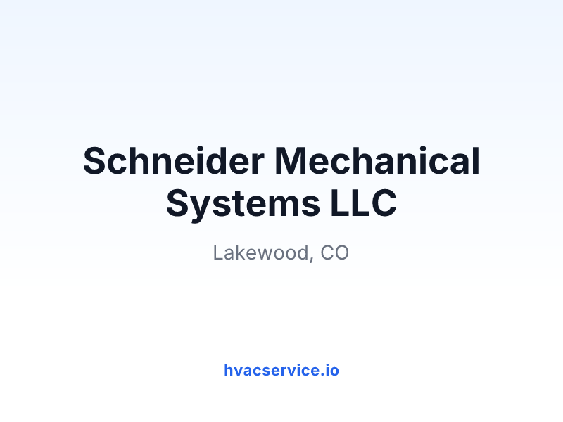 Schneider Mechanical Systems LLC