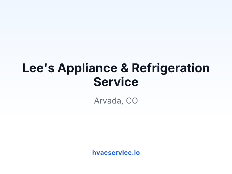Lee's Appliance & Refrigeration Service