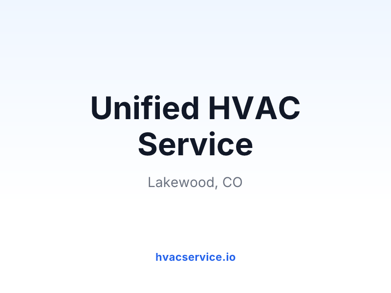 Unified HVAC Service