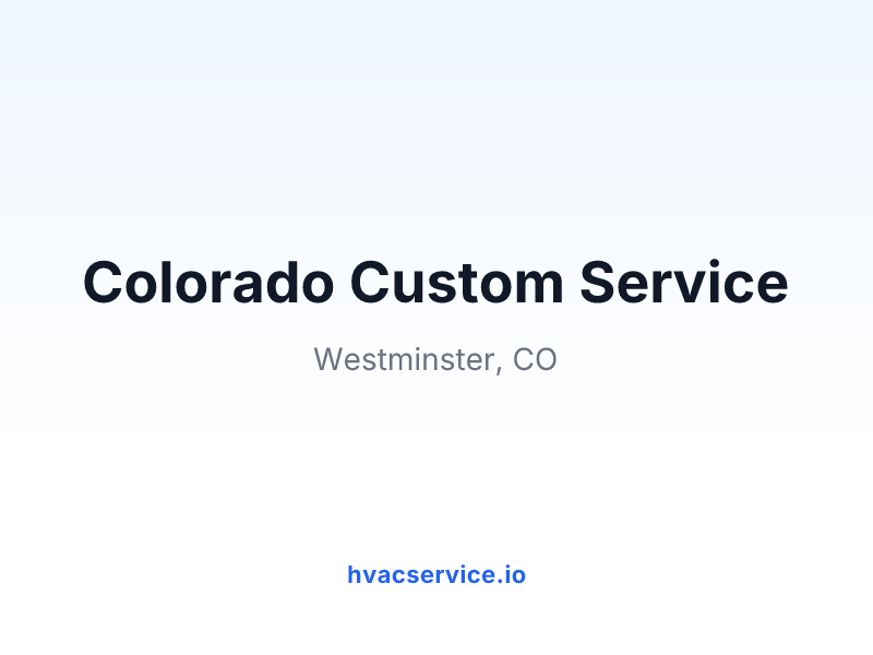 Colorado Custom Service