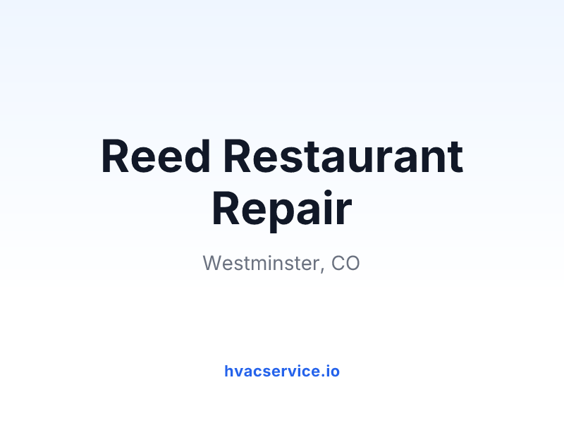 Reed Restaurant Repair
