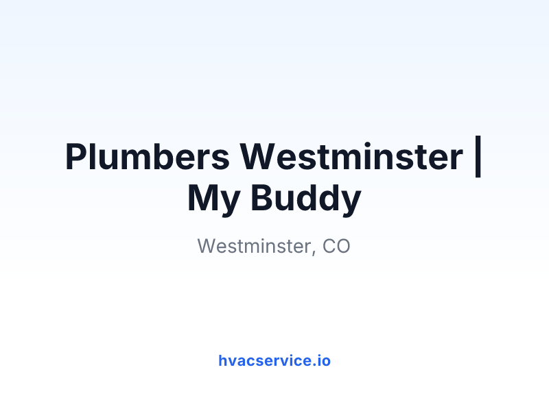 Plumbers Westminster | My Buddy