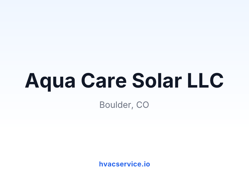 Aqua Care Solar LLC