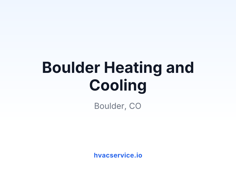 Boulder Heating and Cooling