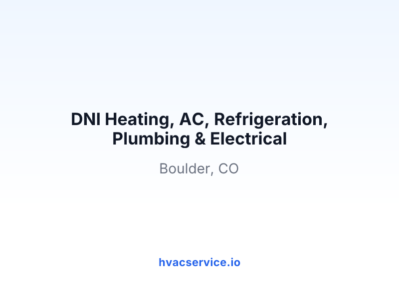 DNI Heating, AC, Refrigeration, Plumbing & Electrical