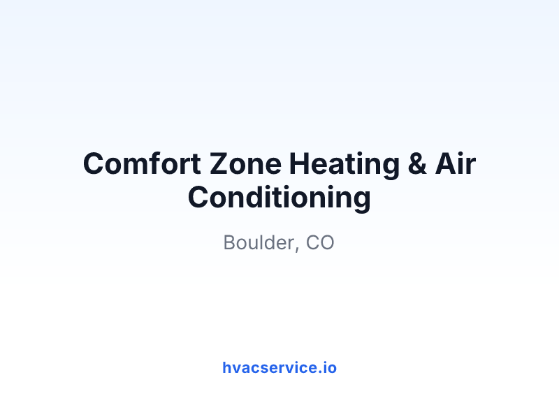 Comfort Zone Heating & Air Conditioning