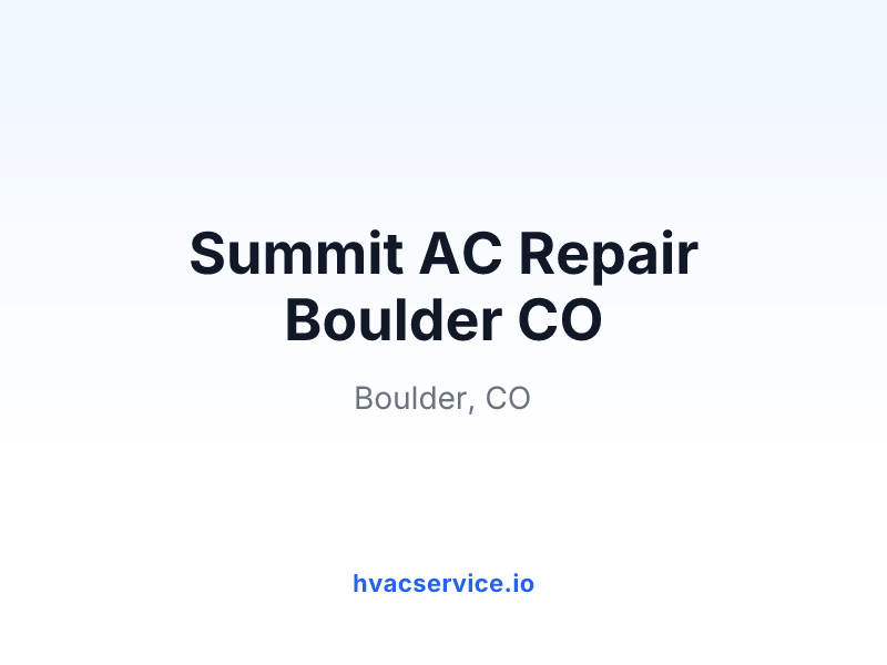 Summit AC Repair Boulder CO