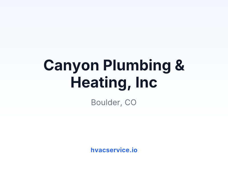 Canyon Plumbing & Heating, Inc