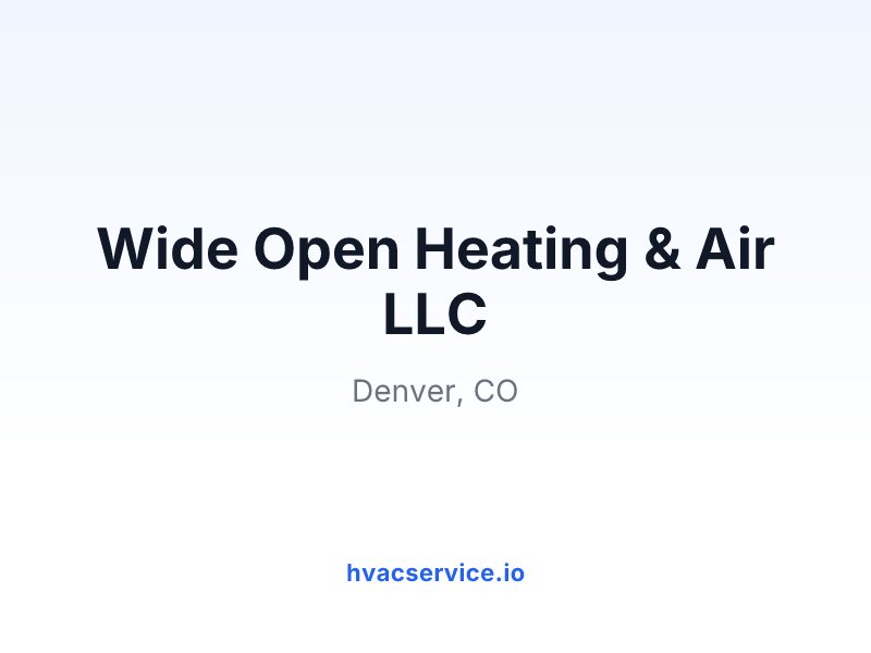 Wide Open Heating & Air LLC