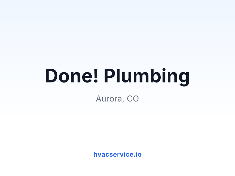 Done! Plumbing