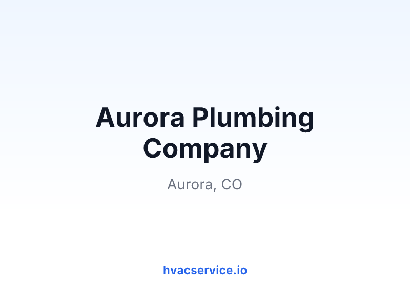 Aurora Plumbing Company