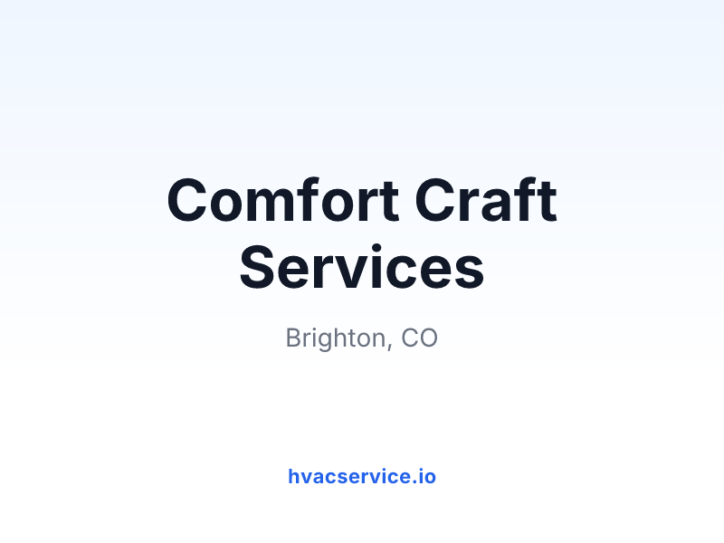 Comfort Craft Services