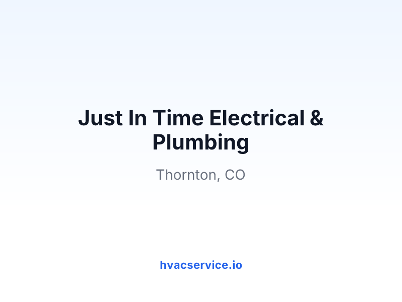 Just In Time Electrical & Plumbing