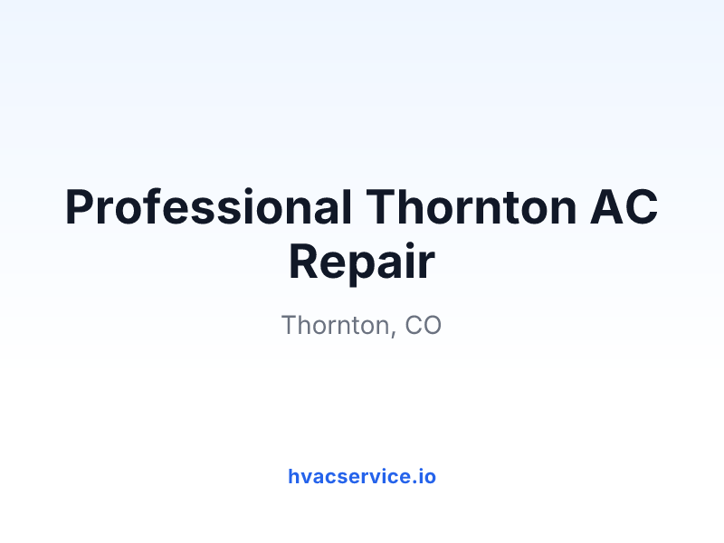 Professional Thornton AC Repair