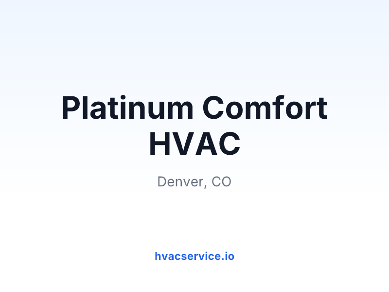Platinum Comfort HVAC