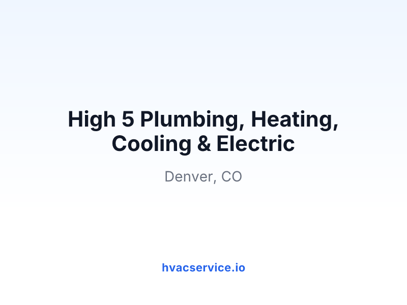 High 5 Plumbing, Heating, Cooling & Electric
